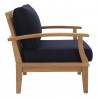Modway Marina 2 Piece Outdoor Patio Teak Set in Natural Navy - Side Angle