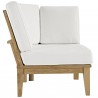 Modway Marina 3 Piece Outdoor Patio Teak Set in Natural White - Corner Chair in Side Angle