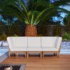 Modway Marina 3 Piece Outdoor Patio Teak Set in Natural White - Lifestyle