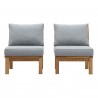Modway Marina 2 Piece Outdoor Patio Teak Set in Natural Gray - Set in Front Angle