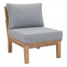 Modway Marina 2 Piece Outdoor Patio Teak Set in Natural Gray - Front Side Angle