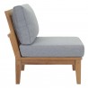 Modway Marina 2 Piece Outdoor Patio Teak Set in Natural Gray - Side Angle