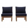 Modway Marina 2 Piece Outdoor Patio Teak Set in Natural Navy - Set in Front Angle