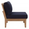 Modway Marina 2 Piece Outdoor Patio Teak Set in Natural Navy - Side Angle