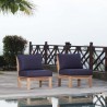 Modway Marina 2 Piece Outdoor Patio Teak Set in Natural Navy - Lifestyle