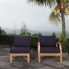 Modway Marina 2 Piece Outdoor Patio Teak Set in Natural Navy - Lifestyle