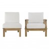 Modway Marina 2 Piece Outdoor Patio Teak Set in Natural White - Set in Front Angle