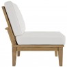Modway Marina 2 Piece Outdoor Patio Teak Set in Natural White - Armless Chair in Side Angle