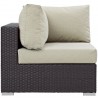 Modway Convene Outdoor Patio Corner in Espresso Beige - Side Angle