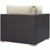 Modway Convene Outdoor Patio Corner in Espresso Beige - Back Side Angle