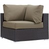 Modway Convene Outdoor Patio Corner in Espresso Mocha - Front Side Angle