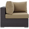 Modway Convene Outdoor Patio Corner in Espresso Mocha - Side Angle