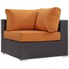 Modway Convene Outdoor Patio Corner in Espresso Orange - Front Side Angle