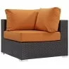 Modway Convene Outdoor Patio Corner in Espresso Orange - Front Side Angle - Modway Convene Outdoor Patio Corner in Espresso Orange - Front Side Angle