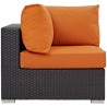 Modway Convene Outdoor Patio Corner in Espresso Orange - Side Angle