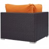 Modway Convene Outdoor Patio Corner in Espresso Orange - Back Side Angle