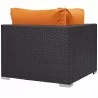 Modway Convene Outdoor Patio Corner in Espresso Orange - Back Side Angle - Modway Convene Outdoor Patio Corner in Espresso Orange - Back Side Angle