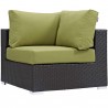 Modway Convene Outdoor Patio Corner in Espresso Peridot - Front Side Angle