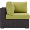 Modway Convene Outdoor Patio Corner in Espresso Peridot - Side Angle