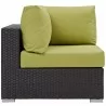 Modway Convene Outdoor Patio Corner in Espresso Peridot - Side Angle - Modway Convene Outdoor Patio Corner in Espresso Peridot - Side Angle