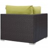 Modway Convene Outdoor Patio Corner in Espresso Peridot - Back Side Angle