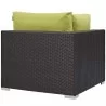 Modway Convene Outdoor Patio Corner in Espresso Peridot - Back Side Angle - Modway Convene Outdoor Patio Corner in Espresso Peridot - Back Side Angle