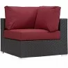 Modway Convene Outdoor Patio Corner in Espresso Red - Front Side Angle - Modway Convene Outdoor Patio Corner in Espresso Red - Front Side Angle
