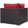 Modway Convene Outdoor Patio Corner in Espresso Red - Back Side Angle