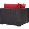 Modway Convene Outdoor Patio Corner in Espresso Red - Back Side Angle - Modway Convene Outdoor Patio Corner in Espresso Red - Back Side Angle