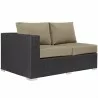 Modway Convene Outdoor Patio Left Arm Loveseat in Espresso Mocha - Front Side Angle - Modway Convene Outdoor Patio Left Arm Loveseat in Espresso Mocha - Front Side Angle