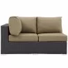 Modway Convene Outdoor Patio Left Arm Loveseat in Espresso Mocha - Front Angle - Modway Convene Outdoor Patio Left Arm Loveseat in Espresso Mocha - Front Angle