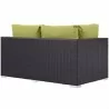 Modway Convene Outdoor Patio Left Arm Loveseat in Espresso Peridot - Back Side Angle - Modway Convene Outdoor Patio Left Arm Loveseat in Espresso Peridot - Back Side Angle