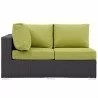 Modway Convene Outdoor Patio Left Arm Loveseat in Espresso Peridot  - Front Angle - Modway Convene Outdoor Patio Left Arm Loveseat in Espresso Peridot  - Front Angle