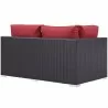 Modway Convene Outdoor Patio Left Arm Loveseat in Espresso Red - Back Side Angle - Modway Convene Outdoor Patio Left Arm Loveseat in Espresso Red - Back Side Angle