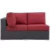Modway Convene Outdoor Patio Left Arm Loveseat in Espresso Red - Front Angle - Modway Convene Outdoor Patio Left Arm Loveseat in Espresso Red - Front Angle