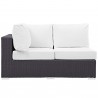 Modway Convene Outdoor Patio Left Arm Loveseat - Espresso White - Front Angle