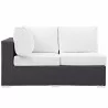 Modway Convene Outdoor Patio Left Arm Loveseat - Espresso White - Front Angle - Modway Convene Outdoor Patio Left Arm Loveseat - Espresso White - Front Angle