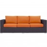 Modway Convene Outdoor Patio Sofa in Espresso Orange - Front Angle
