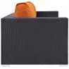 Modway Convene Outdoor Patio Sofa in Espresso Orange - Side Angle