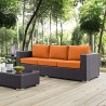 Modway Convene Outdoor Patio Sofa in Espresso Orange - Lifestyle