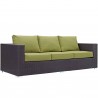 Modway Convene Outdoor Patio Sofa in Espresso Peridot - Front Side Angle