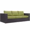Modway Convene Outdoor Patio Sofa in Espresso Peridot - Front Side Angle - Modway Convene Outdoor Patio Sofa in Espresso Peridot - Front Side Angle