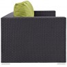 Modway Convene Outdoor Patio Sofa in Espresso Peridot - Side Angle