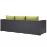 Modway Convene Outdoor Patio Sofa in Espresso Peridot - Back Side Angle