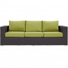 Modway Convene Outdoor Patio Sofa in Espresso Peridot - Front Angle