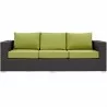 Modway Convene Outdoor Patio Sofa in Espresso Peridot - Front Angle - Modway Convene Outdoor Patio Sofa in Espresso Peridot - Front Angle