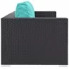 Modway Convene Outdoor Patio Sofa in Espresso Turquoise - Side Angle - Modway Convene Outdoor Patio Sofa in Espresso Turquoise - Side Angle