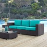 Modway Convene Outdoor Patio Sofa in Espresso Turquoise - Lifestyle