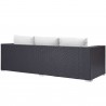 Modway Convene Outdoor Patio Sofa in Espresso White - Back Side Angle