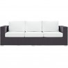 Modway Convene Outdoor Patio Sofa in Espresso White - Front Angle